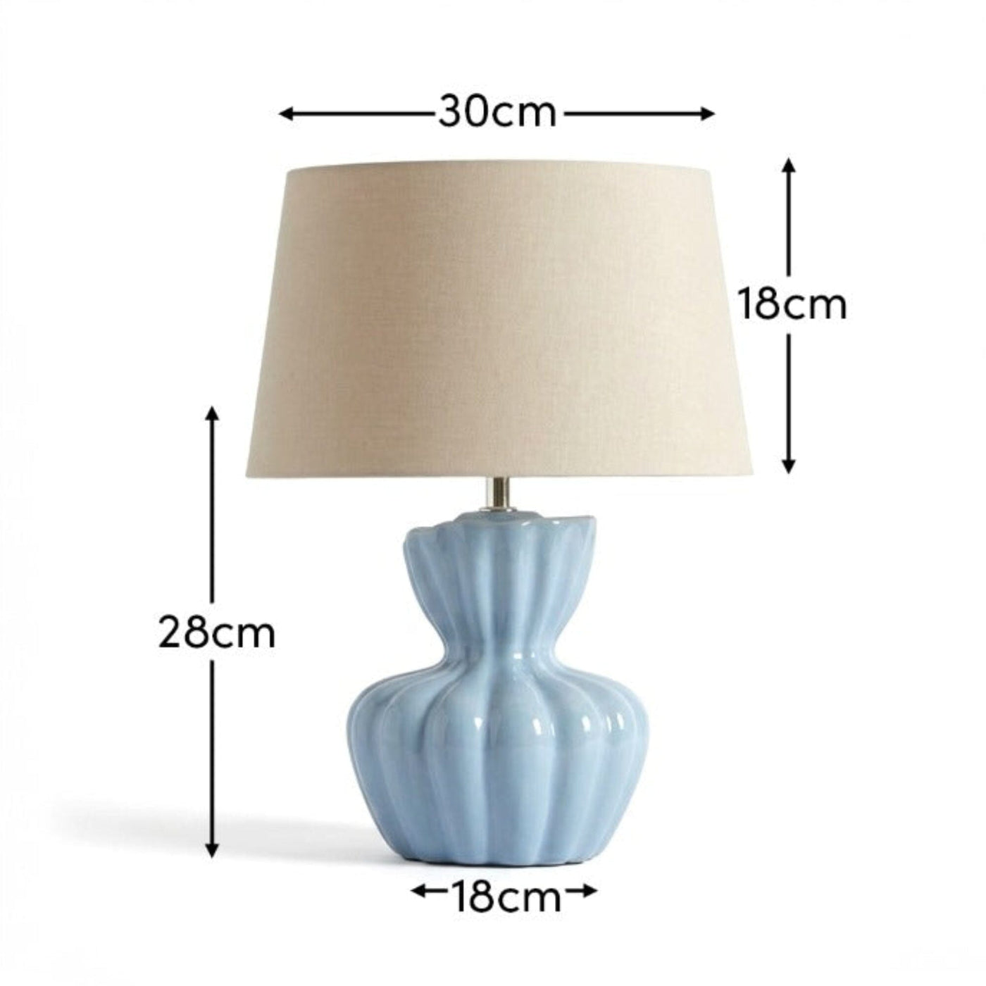 Dawes 30cm Ceramic Lamp Base - Cornflower Blue