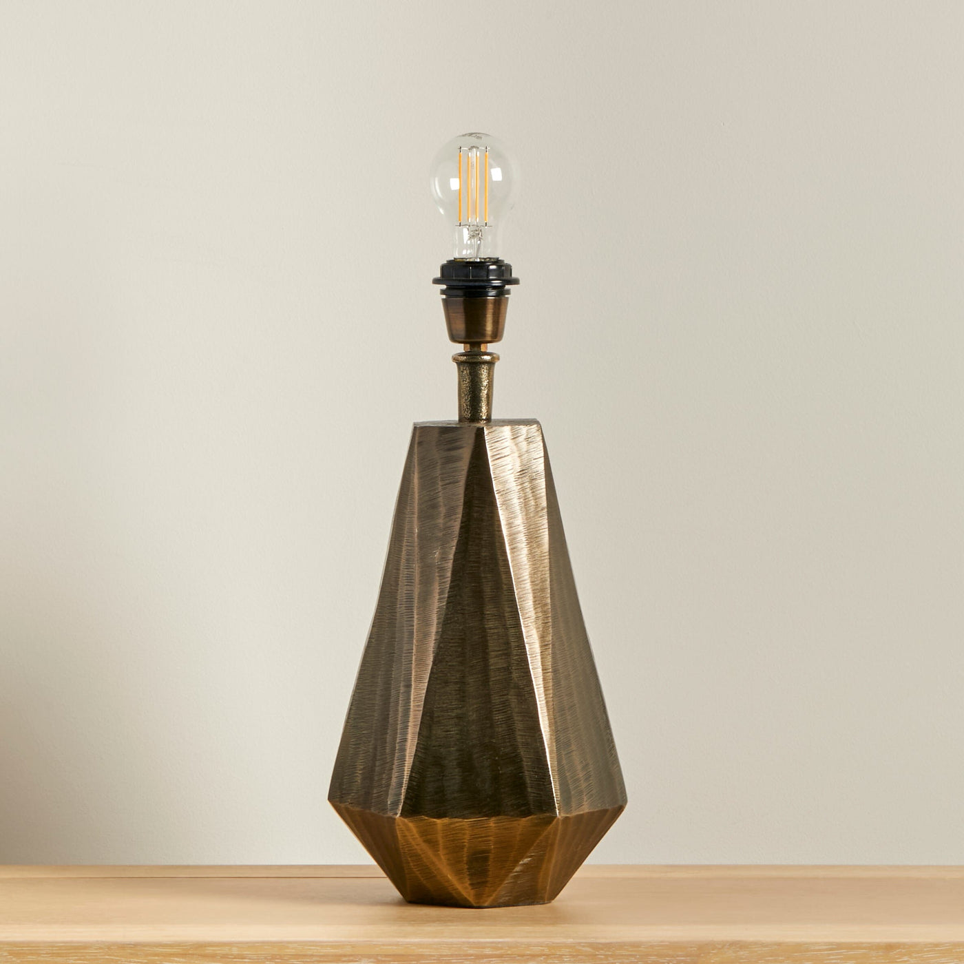 Elcombe Bronze Lamp & Coningsby Taupe Cotton Lampshade - 35cm