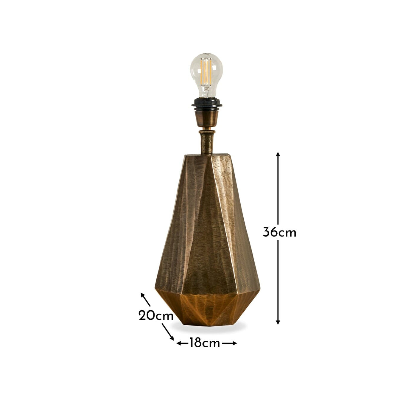 Elcombe 36cm Metal Lamp Base - Bronze
