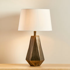 Elcombe Bronze Lamp & Coningsby White Lampshade - 35cm