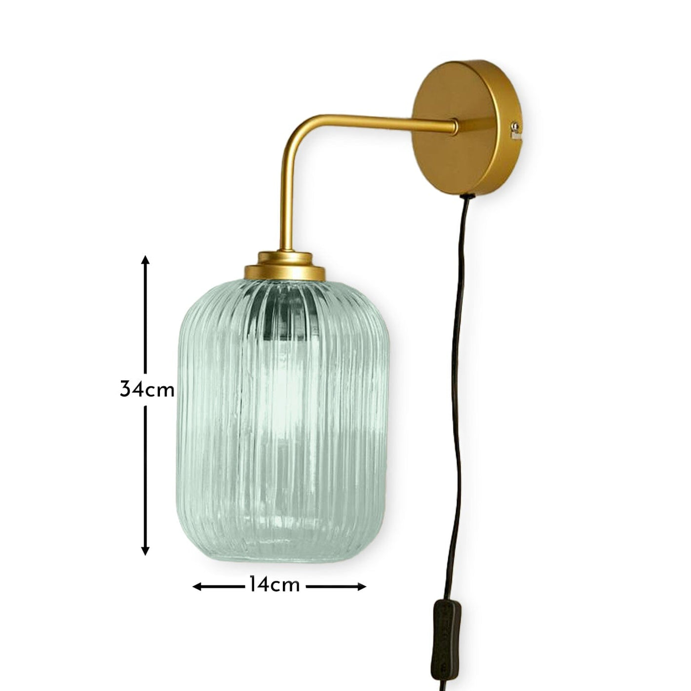 Elland Plug in Wall Light Gold - Sage Green