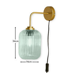 Elland Plug in Wall Light Gold - Sage Green
