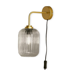 Elland Plug in Wall Light Gold - Smoked Glass