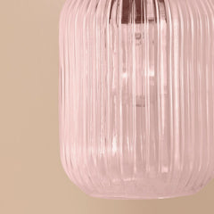 Elland Plug in Wall Light Black - Blush Pink