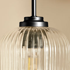 Elland Plug in Wall Light Black - Clear Glass