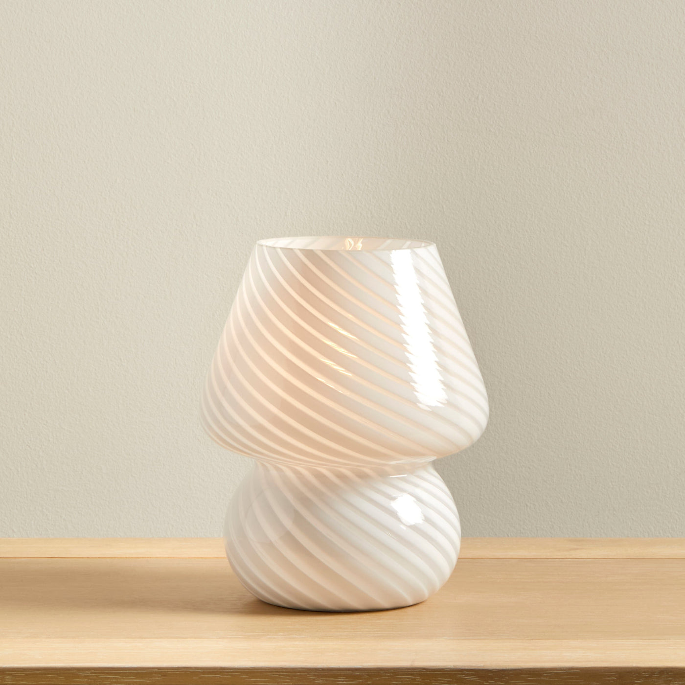 Elmington 18cm Table Lamp - White Glass