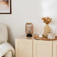 Elland 22.5cm Glass Table Lamp - Champagne & Black