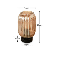 Elland 22.5cm Glass Table Lamp - Champagne & Black