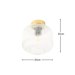 Elland 21cm Glass Pendant Light - Gold