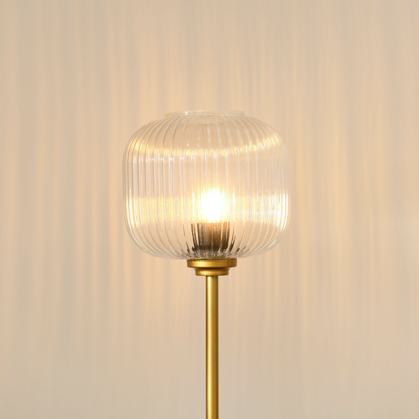 Elland 150cm Metal Floor Lamp - Clear Glass