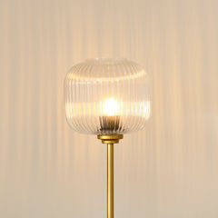 Elland 150cm Metal Floor Lamp - Clear Glass