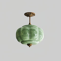 Eldio Green Glass Semi Flush Mount Light - Neutralighting