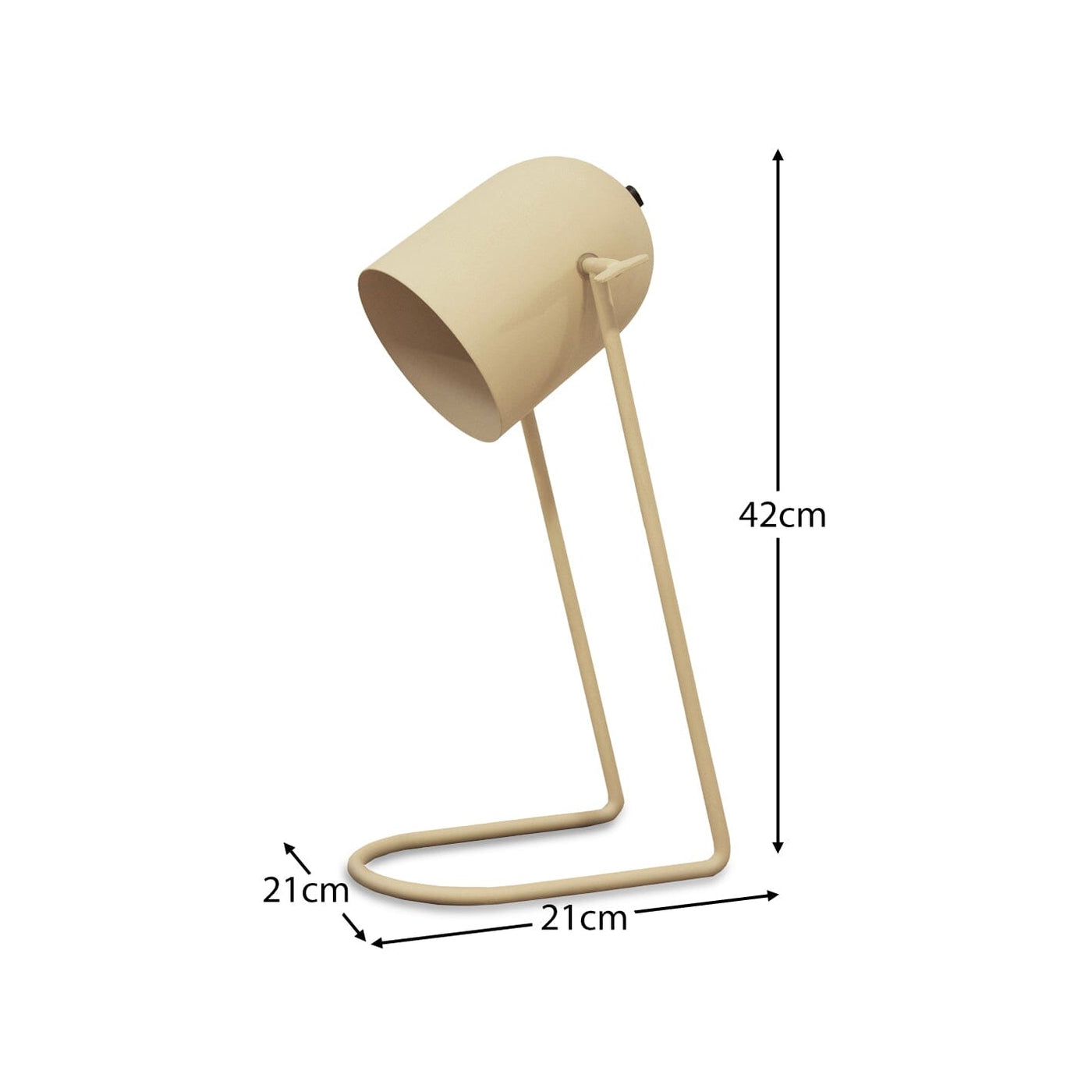 Eltham 42cm Metal Desk Lamp - Taupe