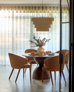 Madison natural linen round adjustable pendant light