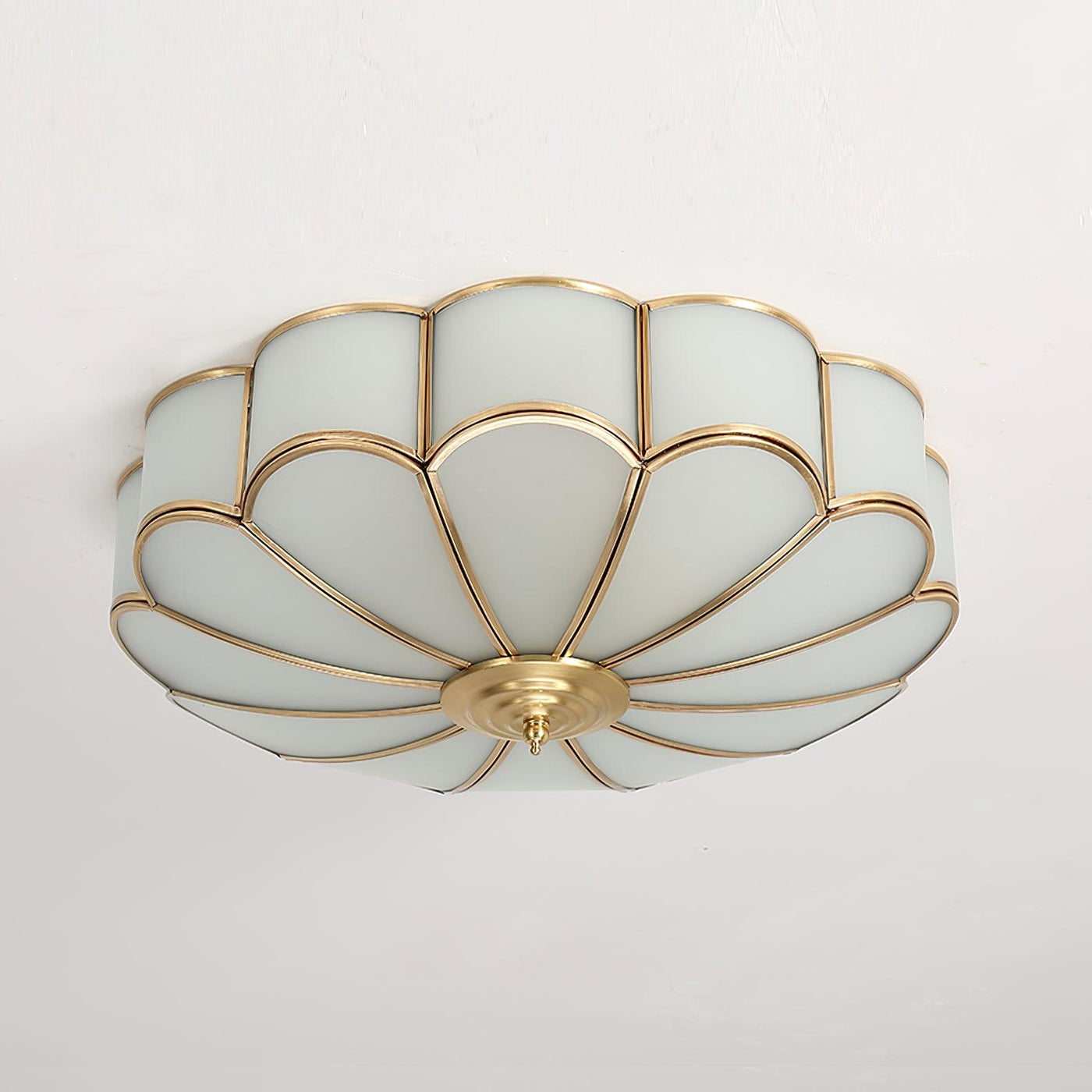 Ulira Ceiling Light Flower Shape Frosted Glass Brass - Neutralighting