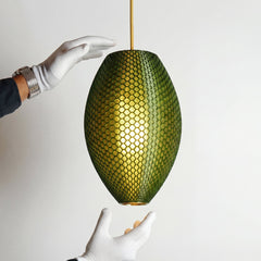 Emerald Green Long Hive Pendant Light