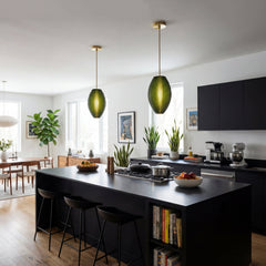 Emerald Green Long Hive Pendant Light