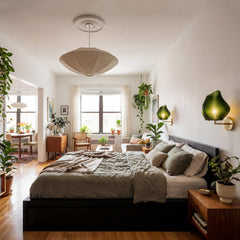 Small Forest Green Wave Wall Light