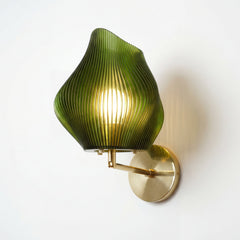 Small Forest Green Wave Wall Light