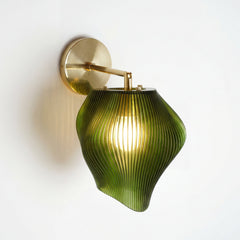 Small Forest Green Wave Wall Light