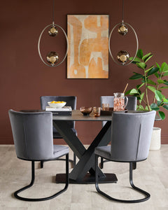 Riley mocha glass 2 light adjustable pendant