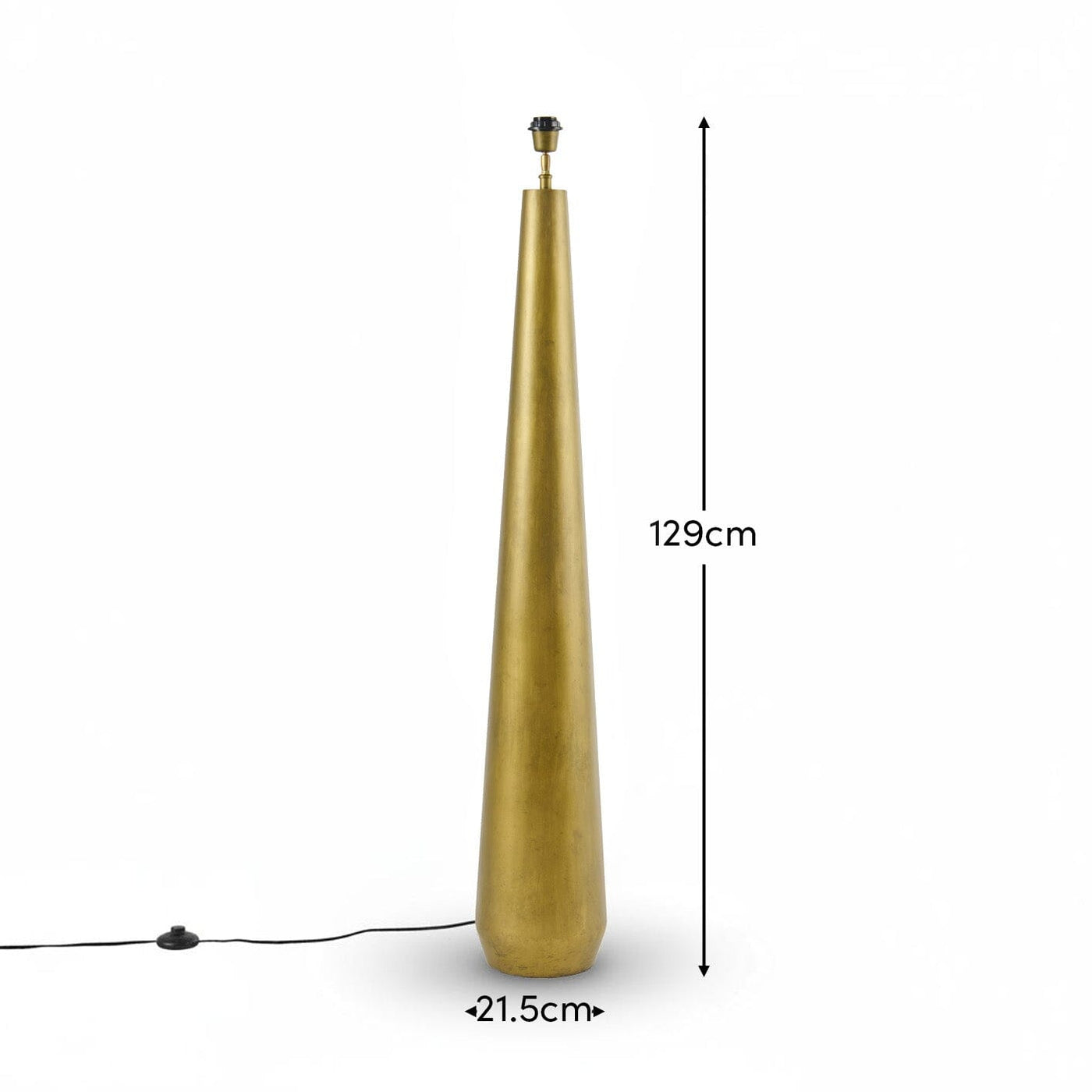 Foxcote Gold Metal Floor Lamp Base - 129cm