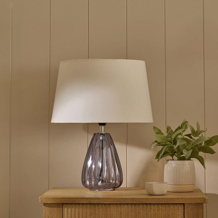 Alma 23cm Glass Lamp Base - Smoke Grey