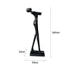 Matt Black Resin Figure Floor Lamp, 163cm Bowed Standing Form, Integrated Sphere Light, Living Room & Hallway Corner