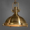 Antique Brass Steel Dome Pendant Light, Factory Pulley Fitting, Industrial Style, Kitchen Island, Home Office & Dining Table