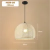Woven Jute Rope Dome Pendant Light, 30cm Shade, Cream Finish, Black Flex Cable Suspension, Bulb Not Included, Bedroom and Living Room