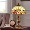 Textured Glass Dome Table Lamp, Cream Floral Glass Panels, Antique Brass Baluster Base, Pull Chain Switch, Living Room