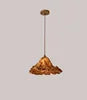Ochre Textured Fabric Cone Pendant Light, 510 Millimetre Shade, Rustic Mountain Silhouette, Dining Table & Hallway