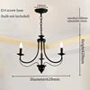 Curved Branch Iron Chandelier, 3 Light Candle Style Arms, Black Finish, 62x62x102cm, Traditional Style, Dining Room & Hallway