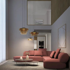 Smoked Grey Glass Tiered Disc Pendant Light, Graduated Layers, Cable Suspension, Dining Table & Kitchen Island