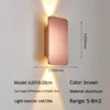 Brushed Brown Aluminium Panel Wall Light, Large Rectangular Fitting, Up and Down Light Wash, Hallway & Stairwell Wall