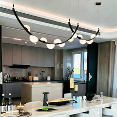 Amber Glass Arched Cluster Pendant Light, Sculptural Dome Garland, 180cm Wide, 140cm High, Dining Room & Stairwell