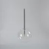 Clear Glass Globe Pendant Light, 15cm Diameter, Polished Chrome Drop Rod, Bubble Silhouette, Dining Table & Kitchen Island