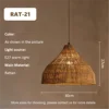 Woven Rattan Dome Pendant Light, Natural Finish, Collar Top Silhouette, Kitchen Island, Dining Table & Living Room