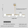 Opal Glass Globe Linear Bar Semi Flush Ceiling Light, Brass Angled Arms, 6 Light, Kitchen Island, Dining Room & Living Room