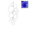 Glossy Blue Glass Bubble Cluster Chandelier, Graduated Round Bubbles, Chain Suspension, 120cm Drop, Stairwell & Dining Table