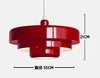 Glossy Red Steel Tiered Pendant Light, Three Graduated Discs in a Lacquered Finish, Bulb Not Included, Dining & Kitchen