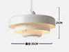 Glossy White Steel Tiered Pendant Light, Three Graduated Discs in a Lacquered Finish, Bulb Not Included, Dining & Kitchen