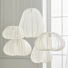 Ribbed Fabric Bell Pendant Light, Dark Grey Finish, Scalloped Edge, 40cm Drop, Single Bulb, Dining Table and Bedroom