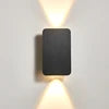 Brushed Black Aluminium Panel Wall Light, Small Rectangular Fitting, Up and Down Light Wash, Hallway & Stairwell Wall