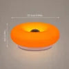 Opal Glass Ring Touch Table Lamp, Orange Glow, Donut Silhouette, Touch Control, Rechargeable, Bedside & Living Room