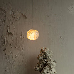 Textured White Cotton Five-Sphere Pendant Light, Staggered Drop Heights, Bulb Not Included, Stairwell & Hallway