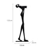 Matt Black Resin Figure Floor Lamp, 135cm, Frosted Sphere Light, Sculptural Standing Form, Living Room & Hallway Corner