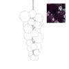 Glossy Purple Glass Bubble Cluster Chandelier, Graduated Round Bubbles, Chain Suspension, 150cm Drop, Stairwell & Dining Table