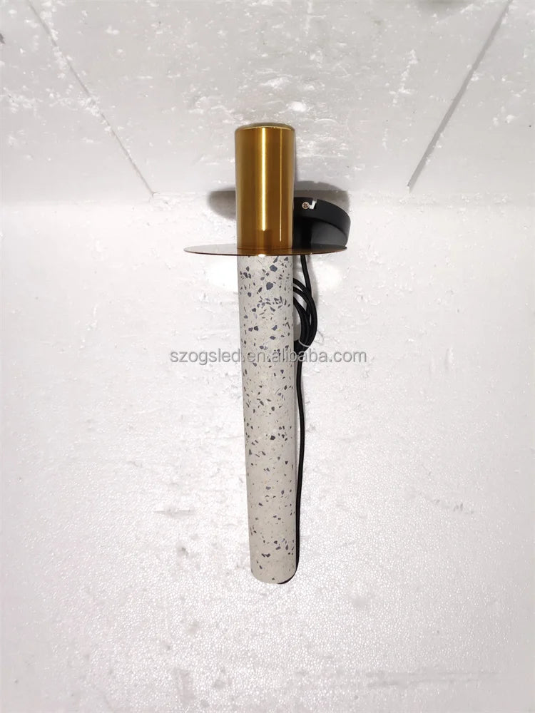 Polished Black Marble Column Pendant Light, Brass Disc Base, Integrated LED, Kitchen Island, Dining Table & Living Room