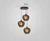 Teardrop Smoked Glass Cluster Pendant Light, 3 Drops on a Round Ceiling Plate, Dining Table, Kitchen Island & Living Room